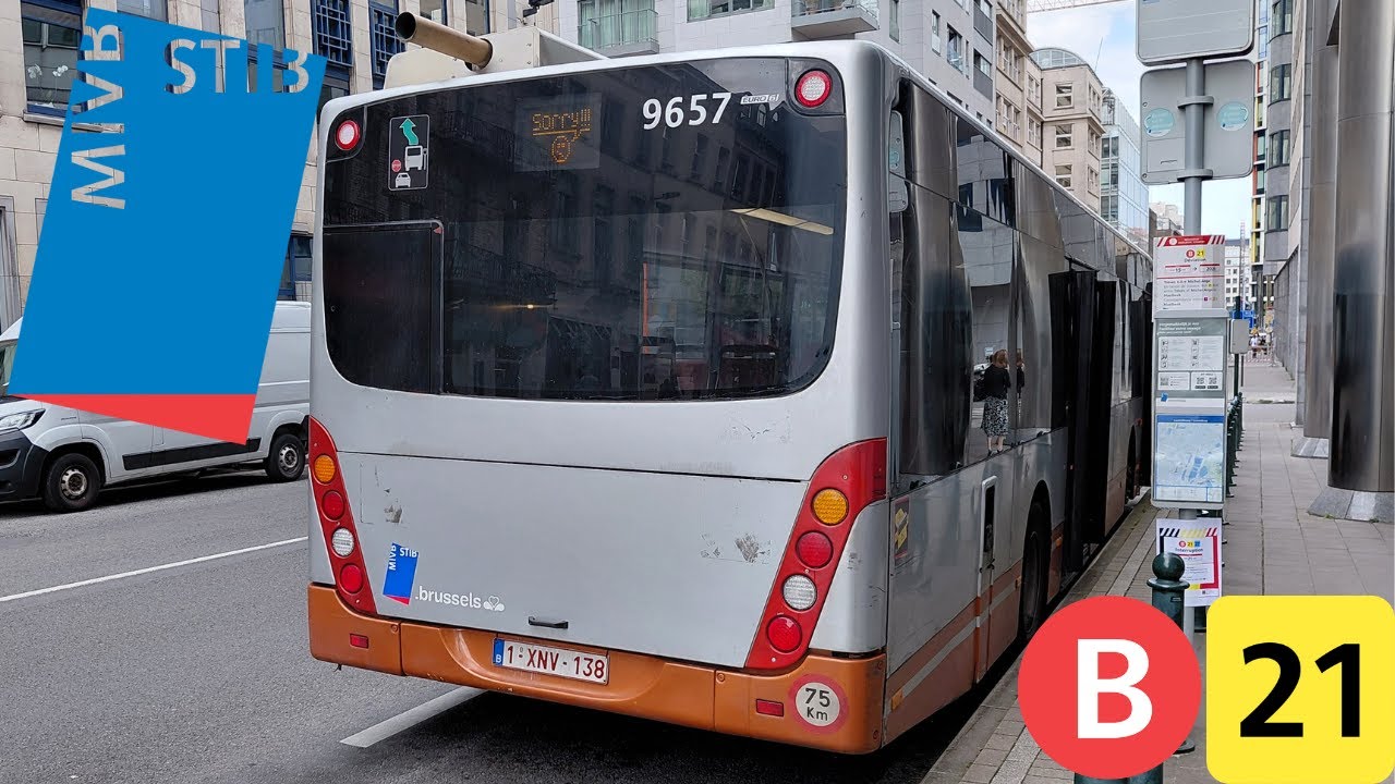 (Bus Stib) Voyage complet ligne 21 Luxembourg à Maes Vanhool New A330 €6 n°9657.