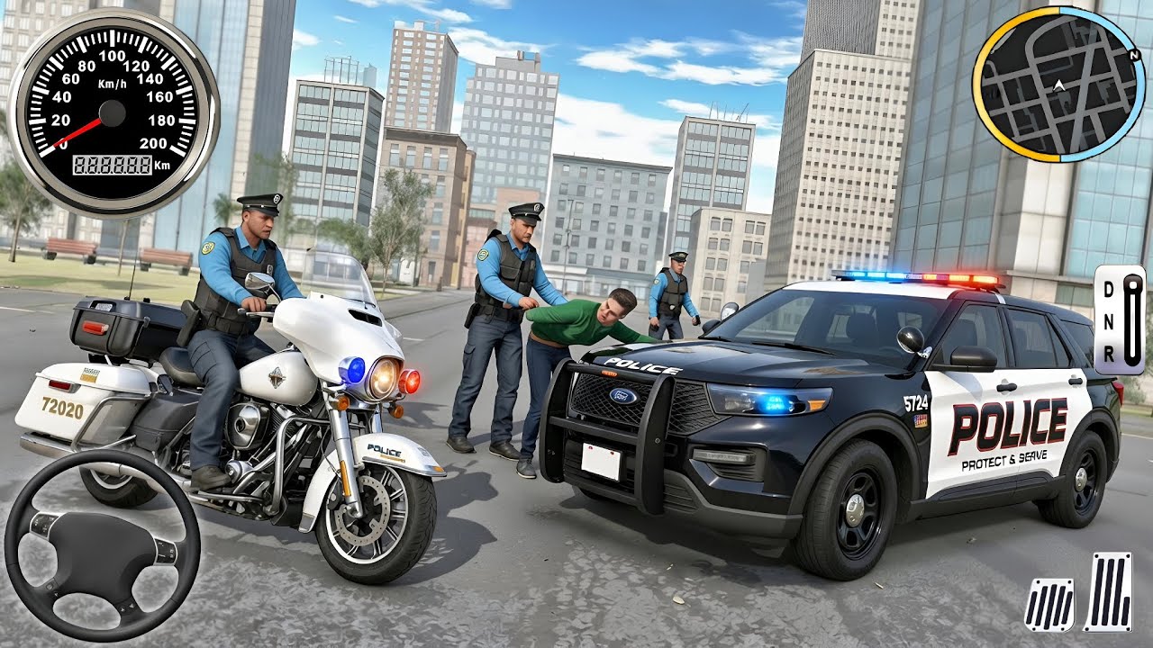 🚓 Police Car Chase Simulator 3D – Real City Cop Pursuit Gameplay (Android)