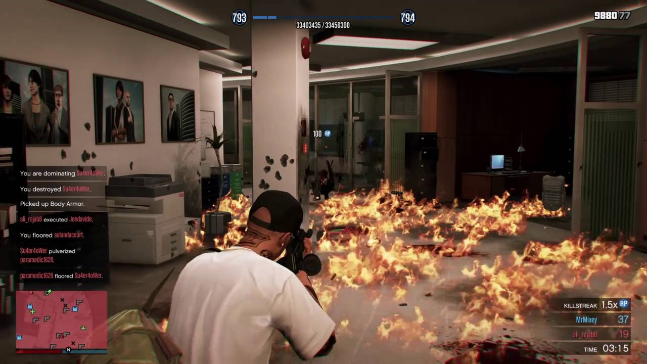 GTA 5 Online deathmatch #8 (FIB HQ) MAYHEM