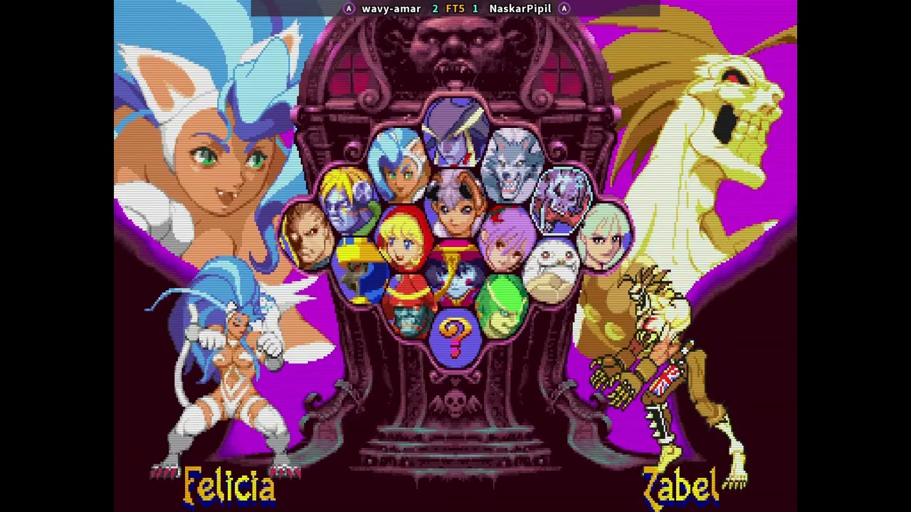 Felicia (Wavy) vs Zabel (Naskar) - Vampire Savior FT5 Ranked #vsav #vsavj