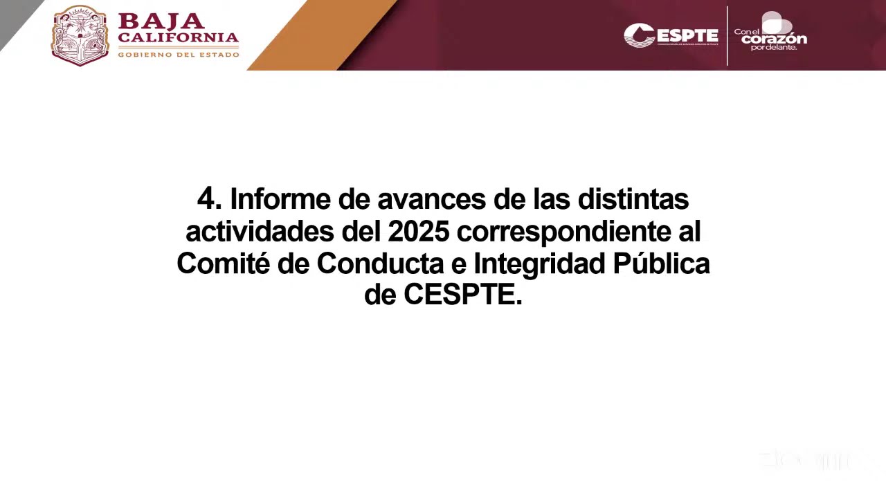TERCERA SESION ORDINARIA DEL COMITE DE CONDUCTA E INTEGRIDAD PUBLICA DE LA CESPTE