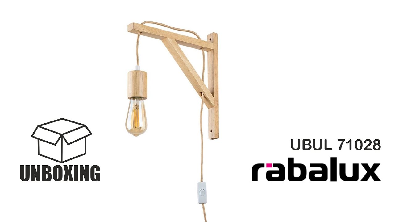 Kinkiet UBUL 71028 Rabalux. Do salonu i sypialni, naturalne materiały,  skandynawski styl Markslojd