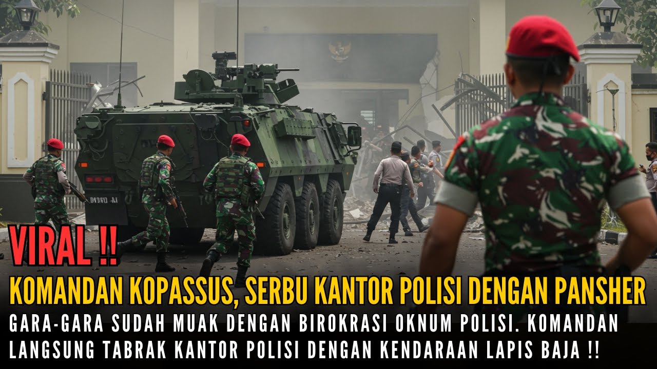 VIRAL‼️MUAK DENGAN BIROKRASI KEPOLISIAN, KOMANDAN TENTARA ELIT SERBU KANTOR POLISI PAKAI PANSHER‼️