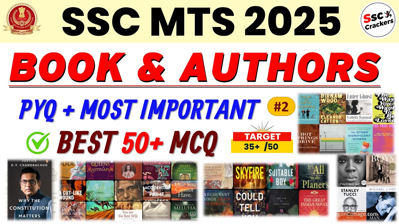 SSC MTS 2025 | Book & Authors Top 50 PYQ MCQs | By SSC Crackers
