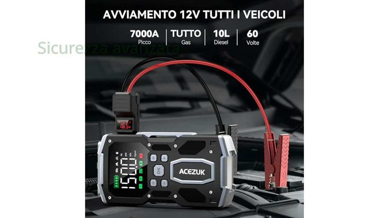 RECENSIONE (2025) : Avviatore Batteria Auto ACEZUK 7000A. DETTAGLI ESSENZIALI