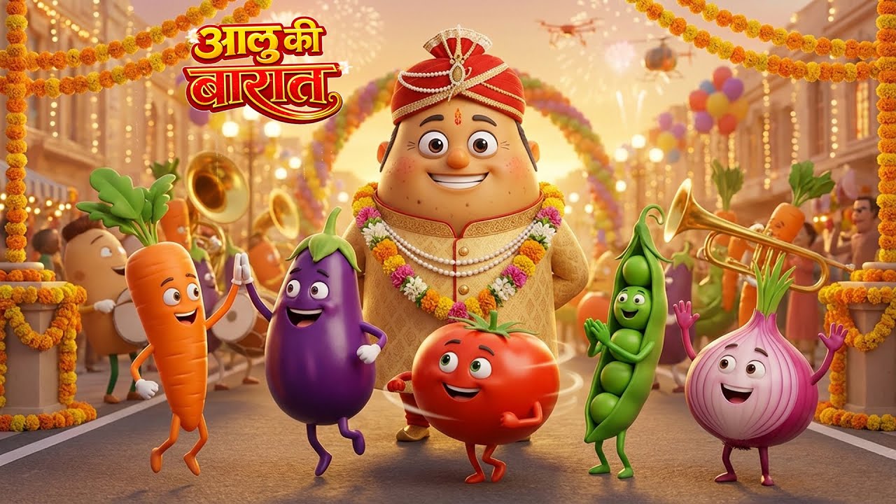 आलू की निकली बारात | Aloo Ki Baraat | Funny Kids Song | kids | Hindi Poem | Hindi Rhymes