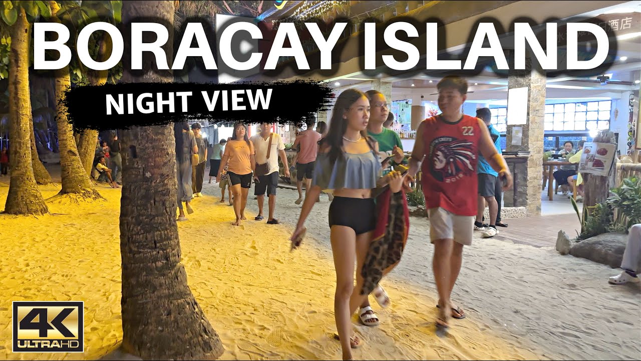 Sizzling Night Walk in Boracay Island Philippines [4K]