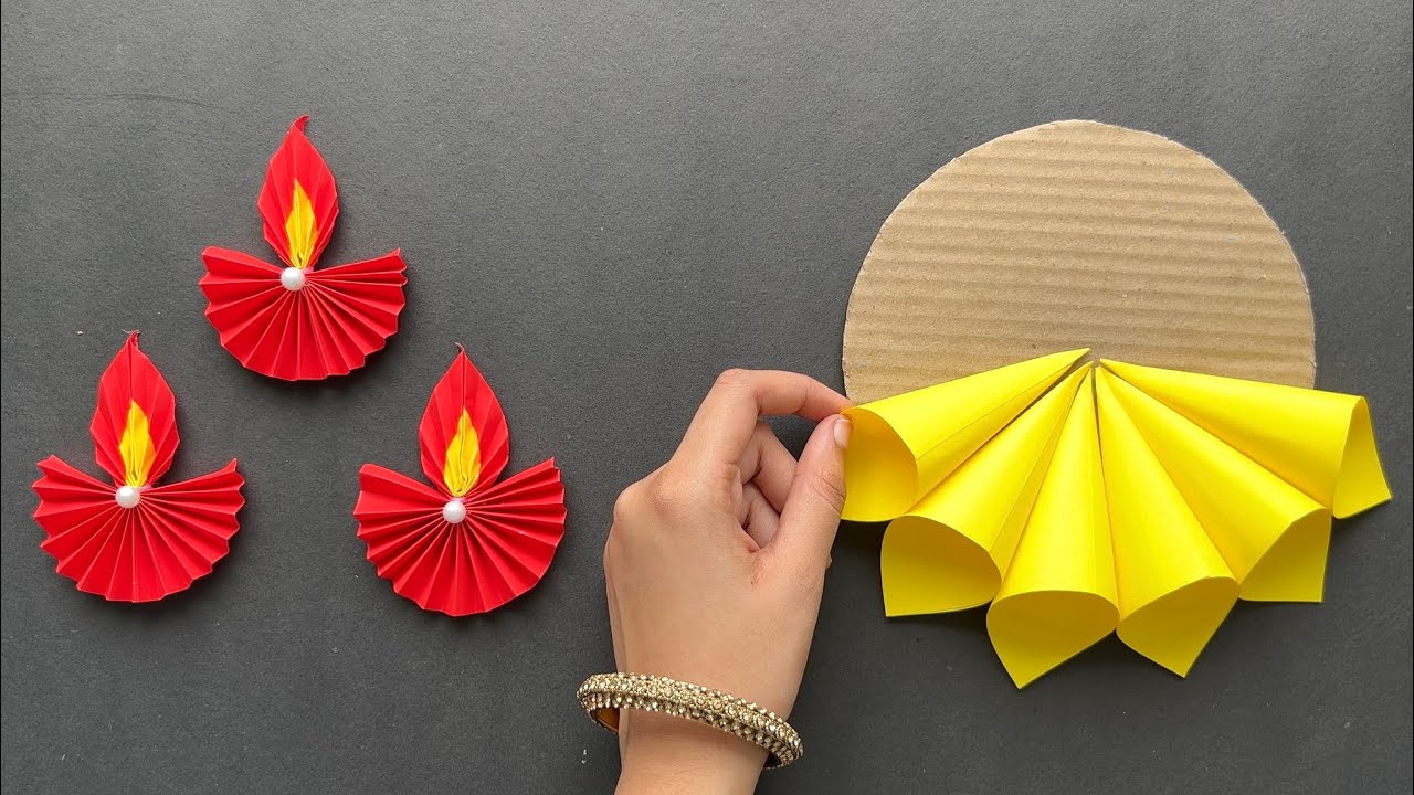 Diwali Wall Hanging Craft | Paper Diya Making I Diwali Decoration Ideas at Home | Diwali Craft Ideas