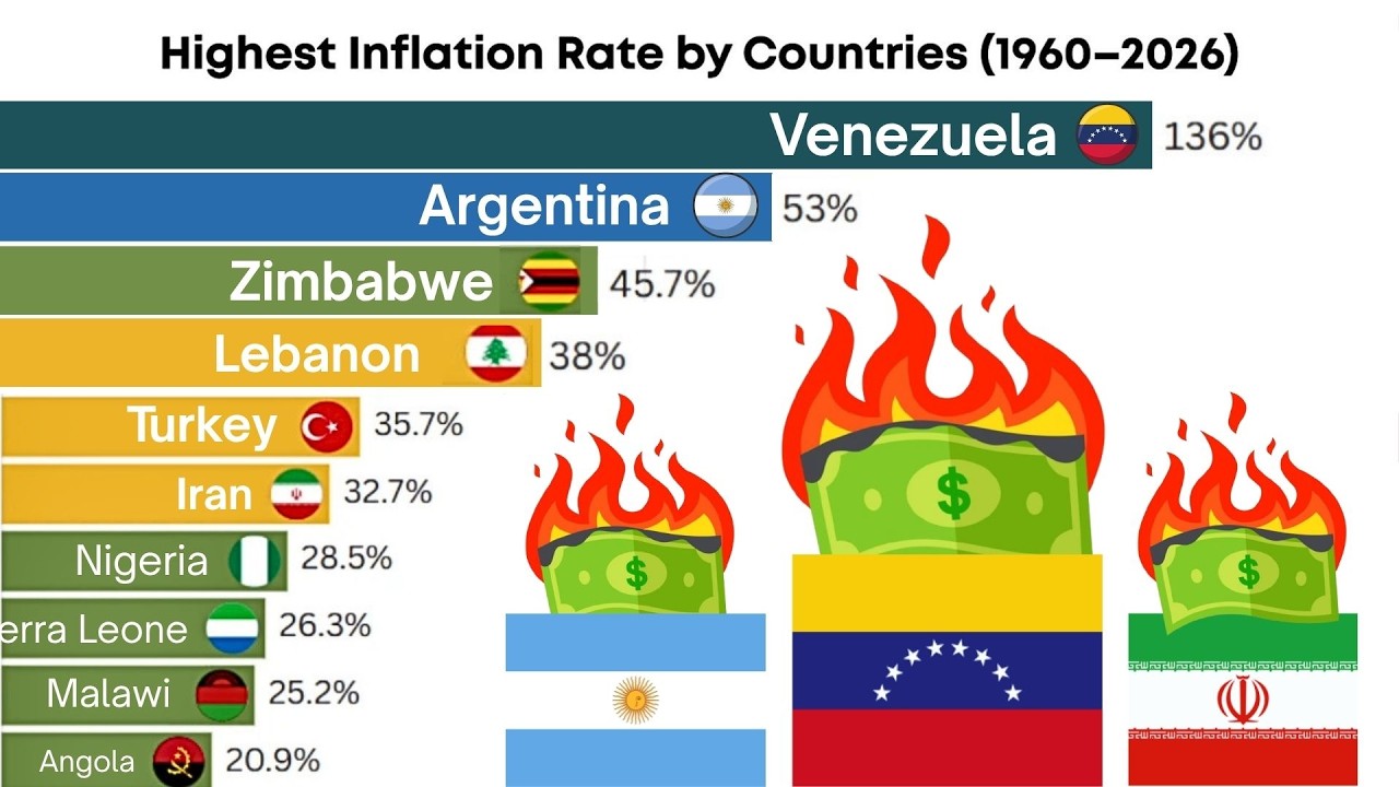 Страны с самым высоким уровнем инфляции (1960&ndash;2026 гг.)
