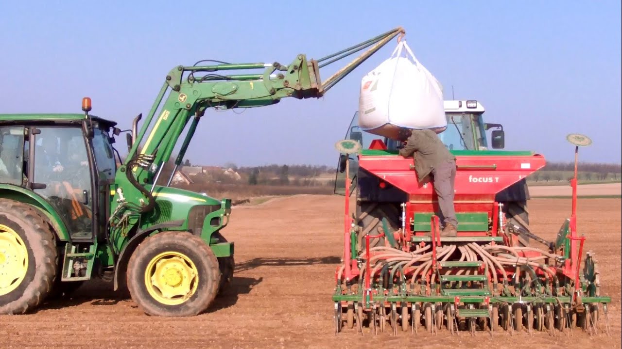 Fendt 718 ,Siewnik Unia Focus T, John Deere 57.20 +tur, Sianie jęczmienia WIOSNA 2015!