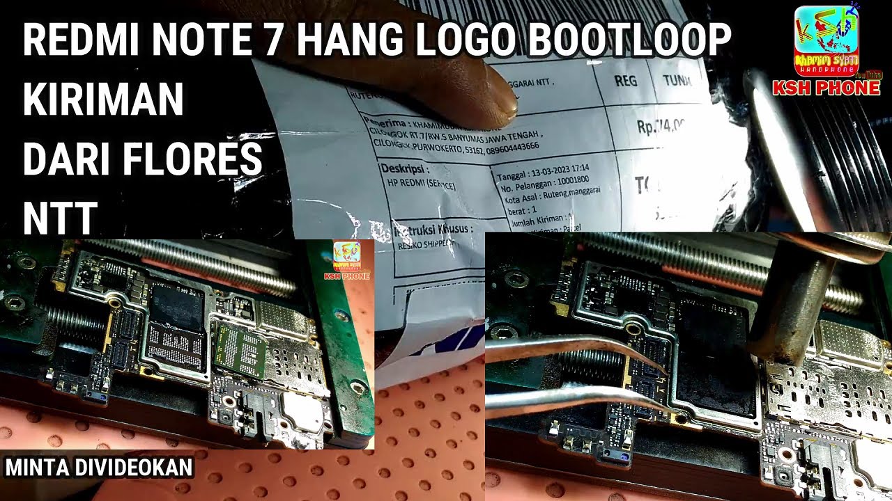 REDMI NOTE 7 GANTI IC EMMC BOOTLOOP HANG LOGO EMMC CHANGES KIRIMAN DARI NTT FLORES