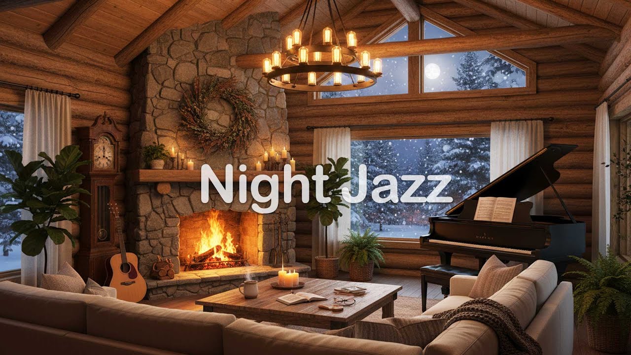Night Jazz 🌙– Enjoy a Quiet Night by the Fireplace 🔥(1 Hour)　暖炉のある部屋で楽しむ夜ジャズ