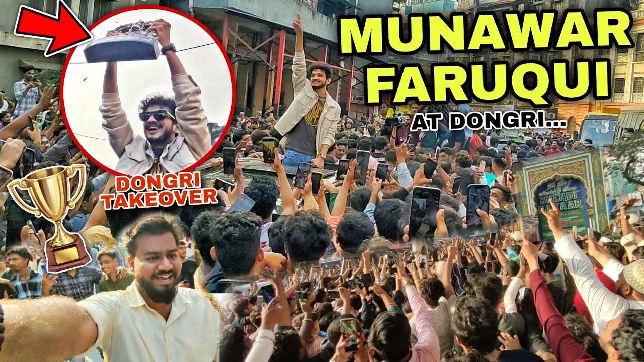 MUNAWAR FARUQUI DONGRI AAYE TROPHY LE KAR 🏆 CRAZY CROWD 😱 DONGRI JAM HOGAYA 🙄