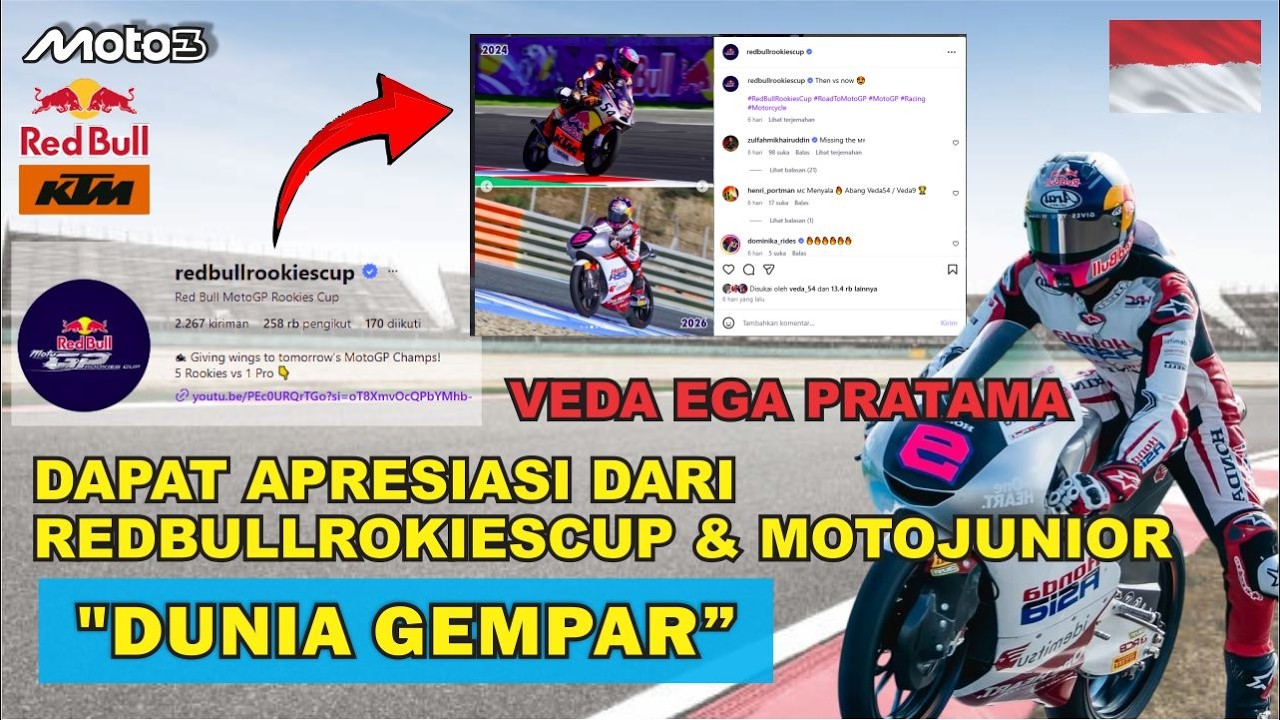 DIKONTRAK TIM BESAR? 🏁 Rahasia Dibalik Nama Veda Ega yang Masuk Daftar Elit Red Bull Rookies Cup!