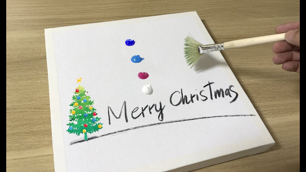 Daily Challenge #37 / Acrylic /  Christmas Winter Scene Painting
