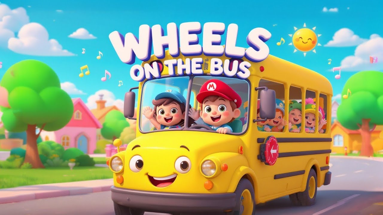Wheels on the Bus Go Round and Round 🚌 JuJu Jelly Nursery Rhymes & Kids Songs for Children
