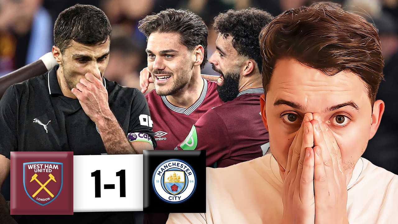 MAN CITY BOTTLE IT!!  Title Race in Doubt  West Ham 1-1 Man City