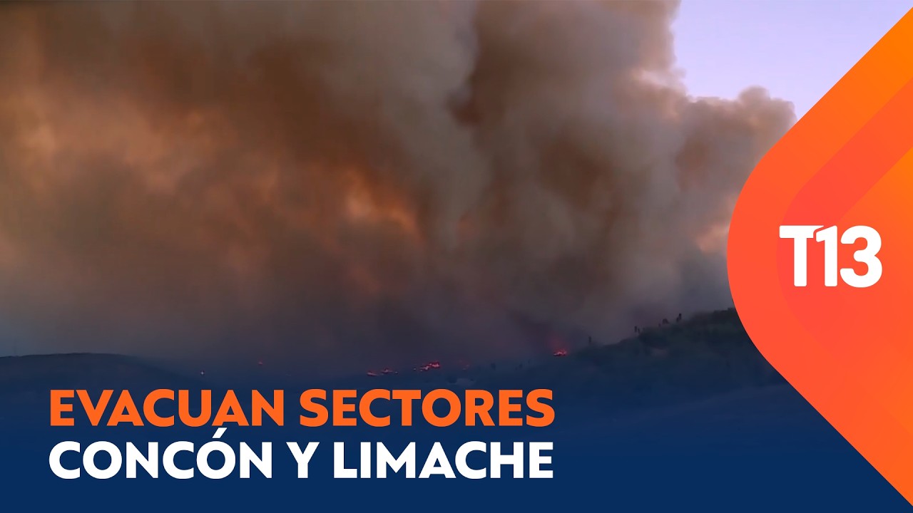Incendio obligó a evacuar sectores de Concón y Limache
