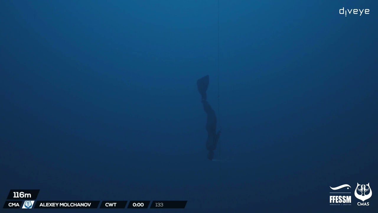 Record du monde d'apnée profondeur (CWT) - Alexey Molchanov -133m
