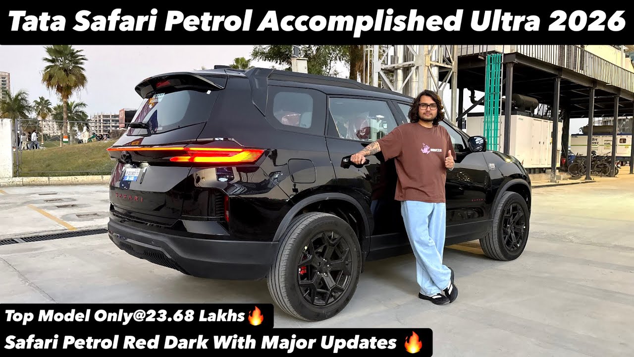 New Tata Safari Accomplished Ultra Red DARK 2026 | PETROL TOP MODEL | Full review 😍🔥