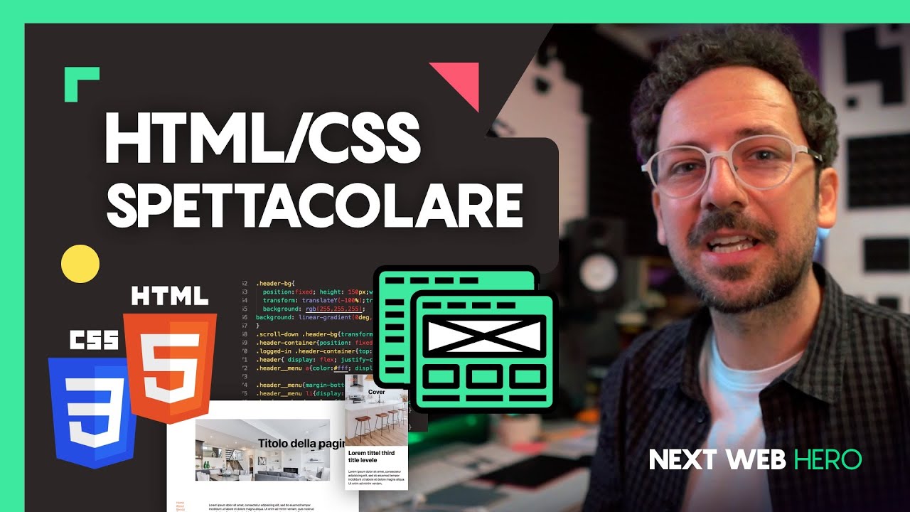 Creare un Sito Html/Css Spettacolare #1 - Hero con Position, Flexbox Grid e Cover Background