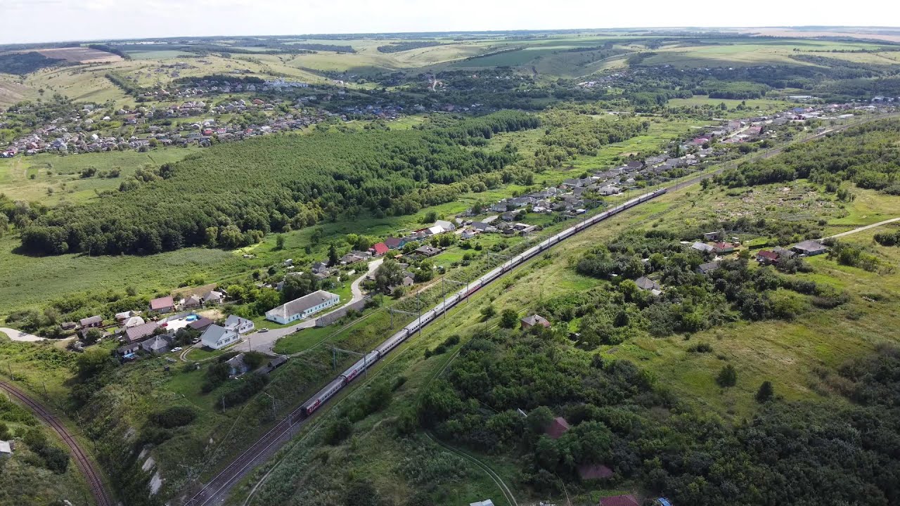 село Лиски панорама с высоты / Воронежская обл. / город / залужное / железная дорога / река дон мост