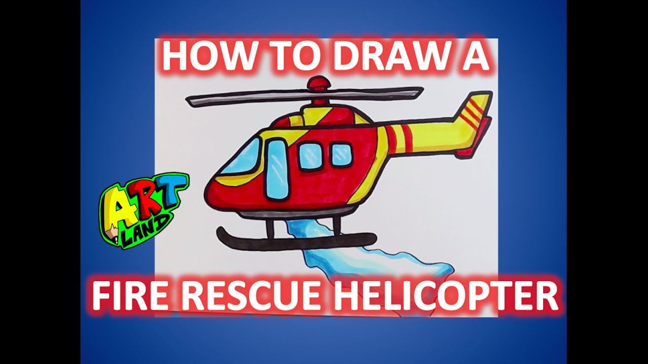 How to Draw a FIRE RESCUE HELICOPTER