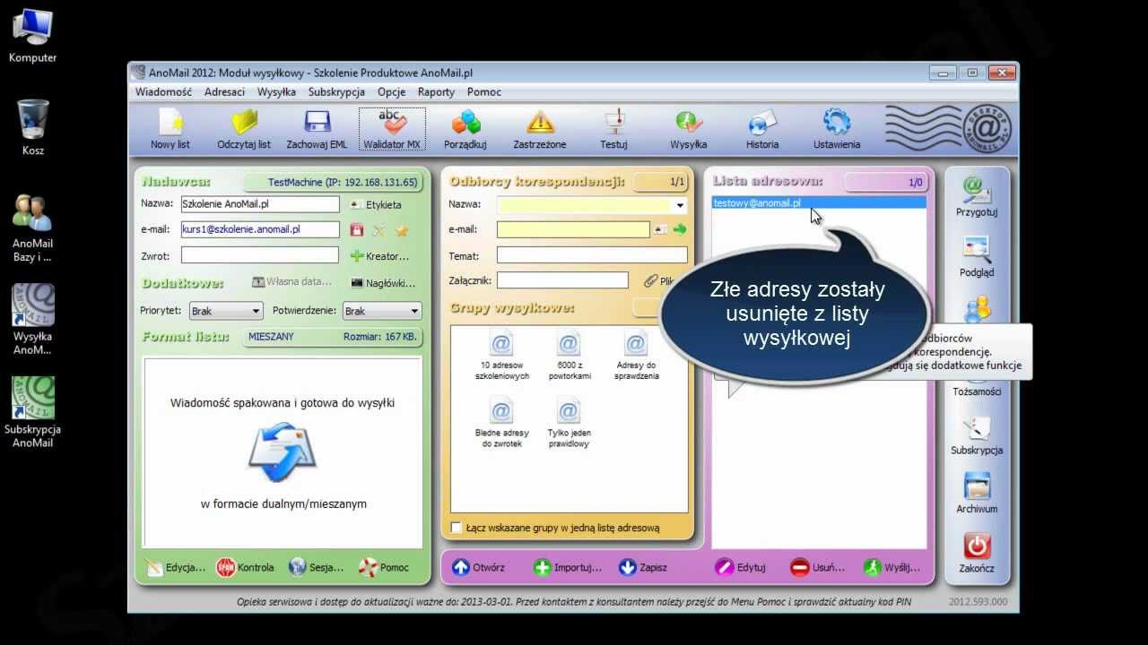 Program emailingowy AnoMail Desktop - podstawy pracy