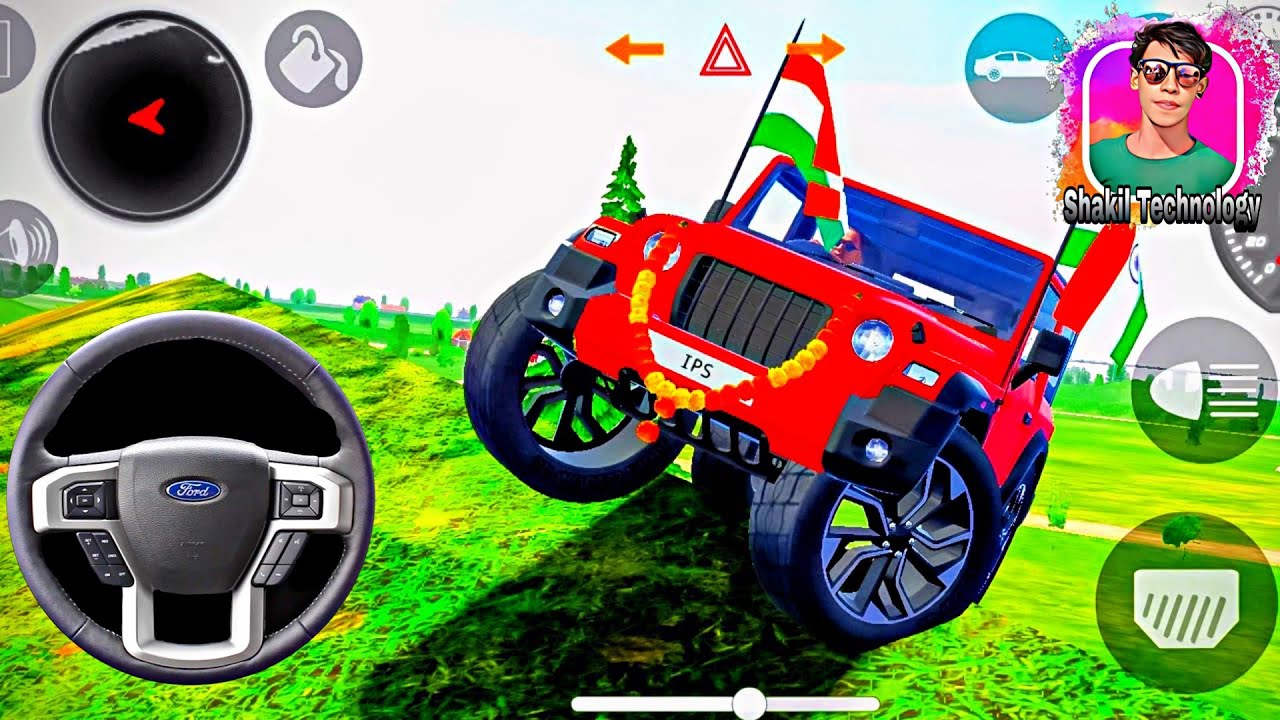 Red Thar Car Game | Crazy Stunts & Offroad Adventure Gameplay