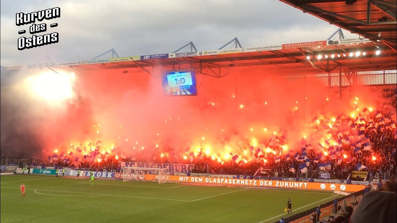 1. FC Magdeburg 1:1 1. FC Union Berlin 09.12.2018 | Choreo, Pyro & Support