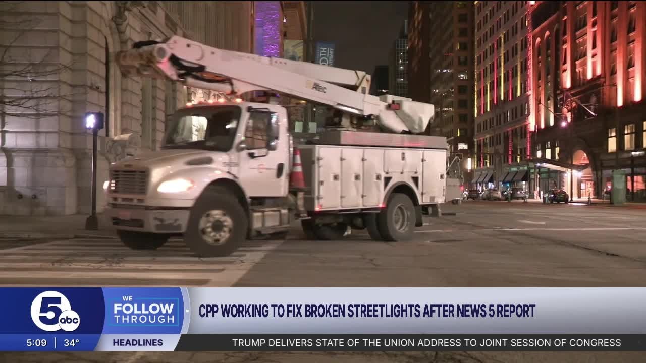 Cleveland Public Power now fixing downtown lights after News 5 report