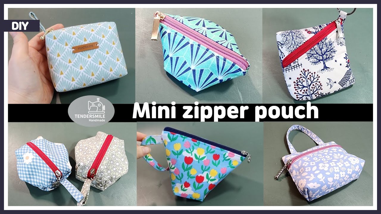 How to make 6types of mini size zipper pouches