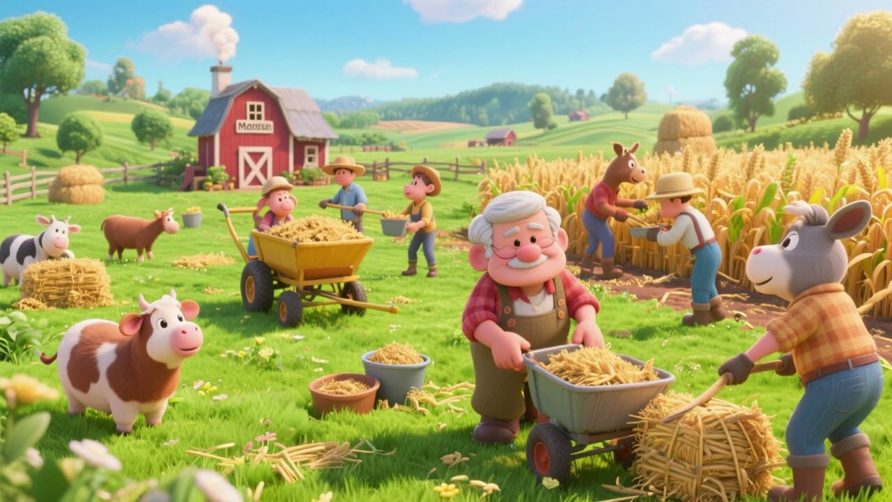Old MacDonalds arbeitsreicher Tag auf dem Feld 🚜🌾 – Bauernhof-Kinderlied