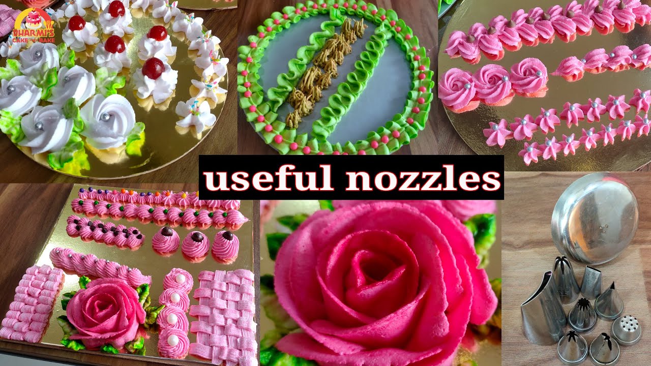 How to use nozzles for designs | Useful nozzles with nozzles number | How to fill piping bag