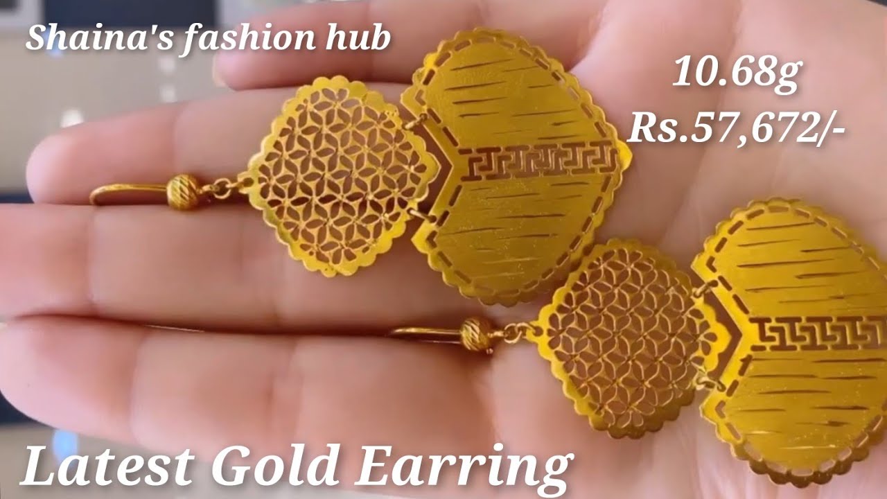 Latest Gold Earring Design with weight and price