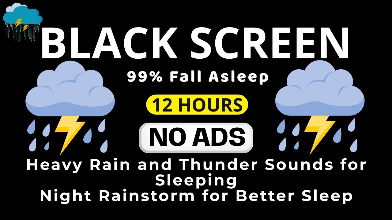 Sleep Certainly In 3 Minutes With Tropical Rainforest & Thunderstorm Sounds | Relaxing Black Screen