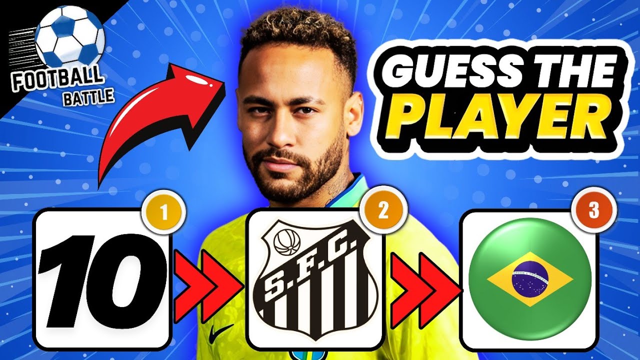 Guess FOOTBALL PLAYER by + nationality + club + jersey number / Neymar Ronaldo Messi