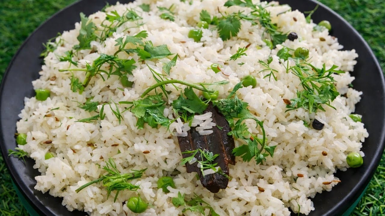 White Matar Pulao | Simple Easy Quick Matar Pulao Recipe | White Veg Pulao |