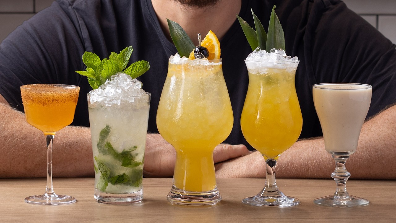 10 rum cocktails with only 1 bottle!
