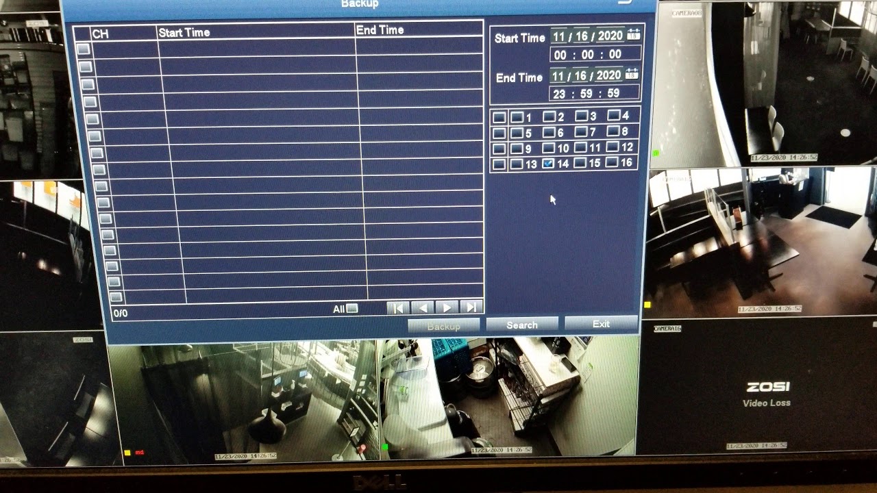 Zosi DVR event backup