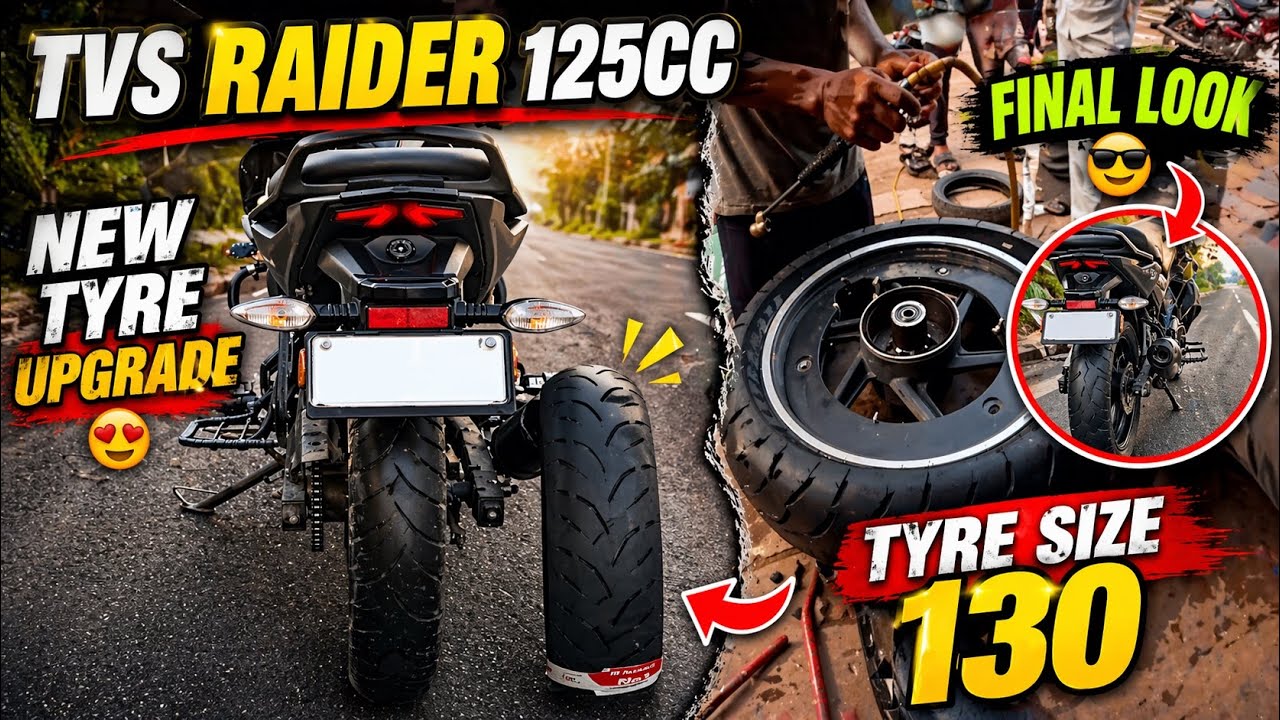 Tvs Raidar 125C Tyre Upgrade 2024 / Pulsar NS160 Apache RTR 160 Tyre In Tvs Raidar / Tyre Size 130.