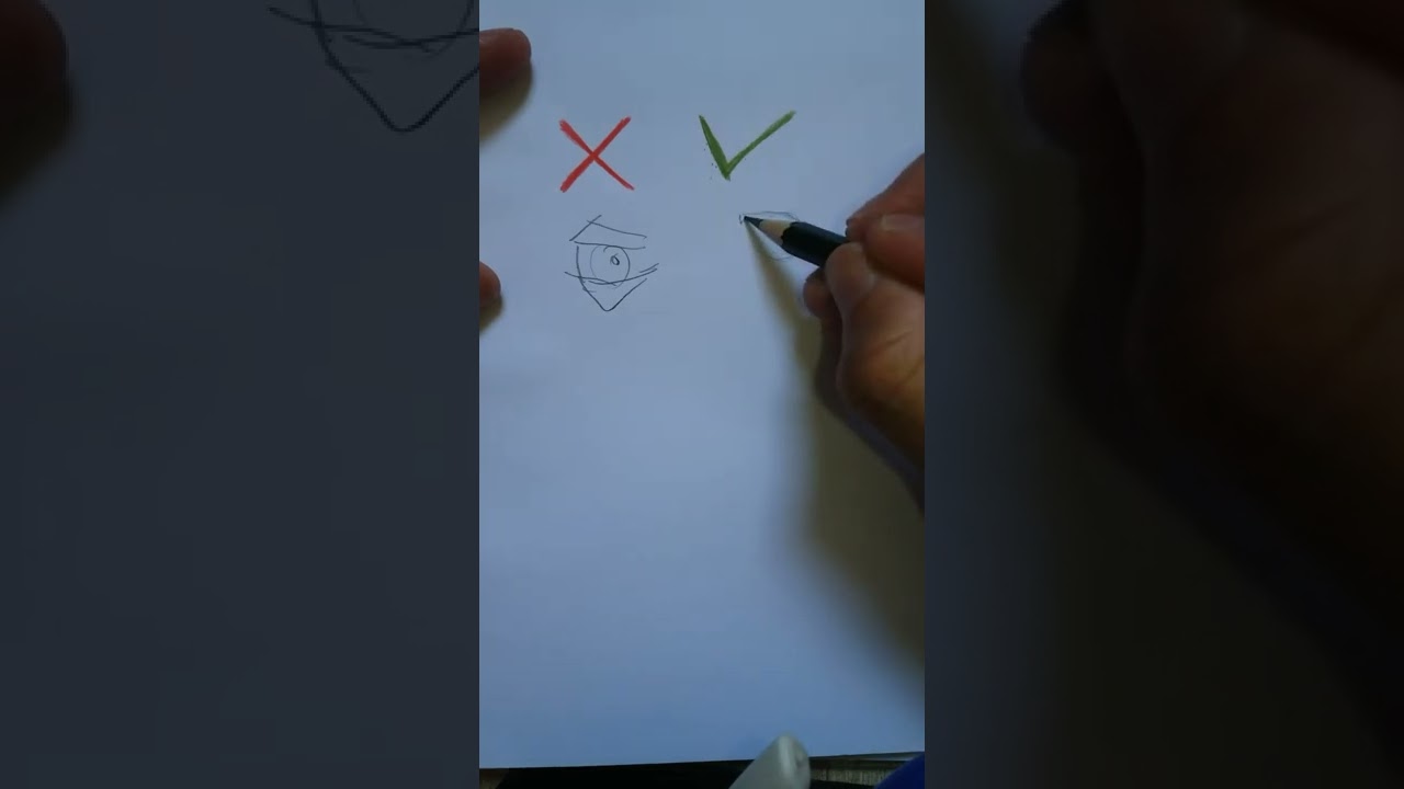 Como desenhar olho. ||certo e errado ||dica facil