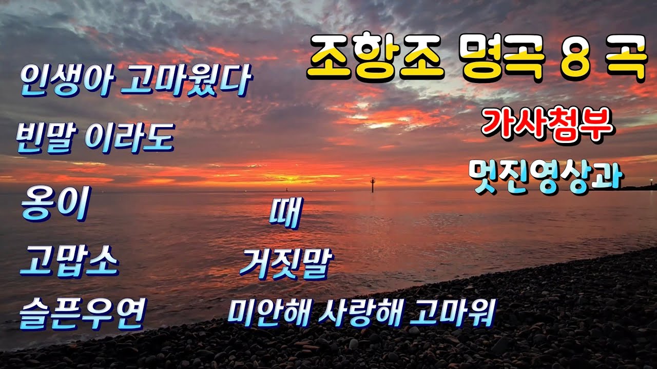 💥조항조 명곡 8곡💥// 가사 첨부  /  멋진 바다 풍경과 함께  힐링하세요