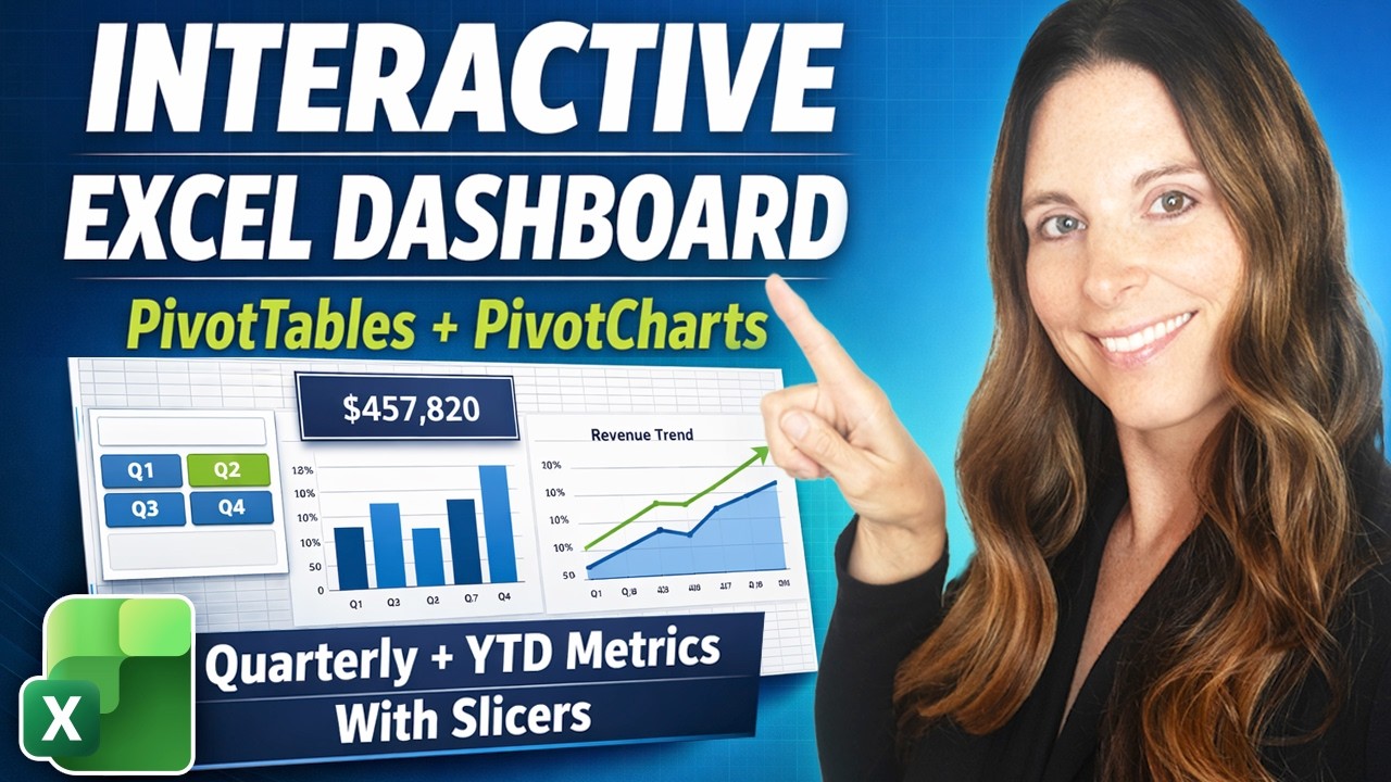 Build an Interactive Excel HR Dashboard with PivotTables & Slicers for Quarterly & YTD Metrics