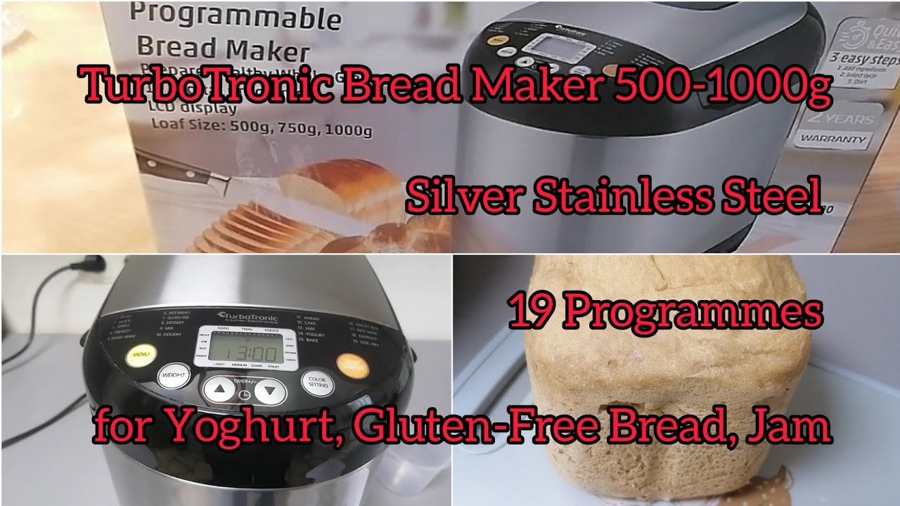 TurboTronic Bread Maker 500-1000g Silver Stainless Steel 19 Programmes  Обзор моей новой хлебопечки!