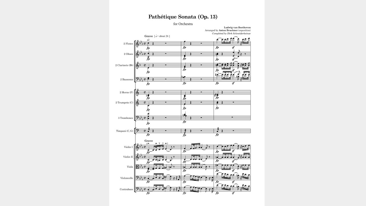 Beethoven / Bruckner - Pathétique Sonata Op. 13 Mov 1 (Orchestrated)