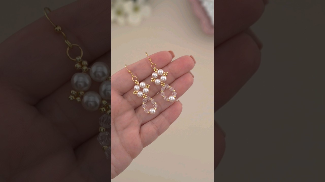 Bride-Worthy Simple Pearl Earring Making: Easy DIY Pearl Jewelry for Weddings! #shorts