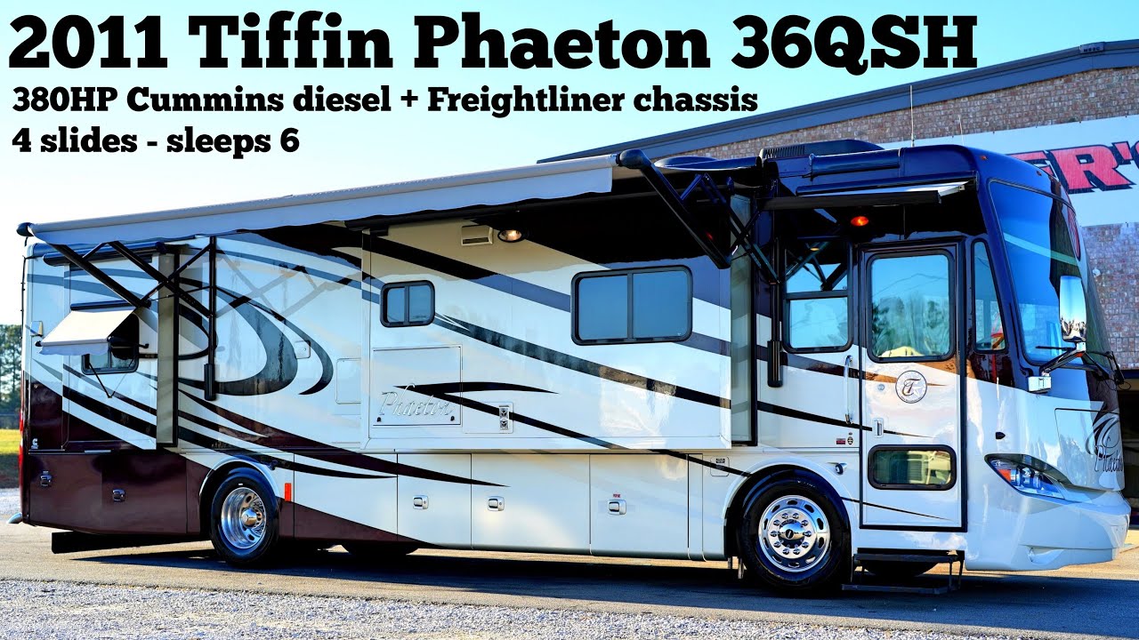 2011 Tiffin Phaeton 36QSH A Class 380HP Cummins Diesel Pusher from Porter’s RV Sales - $146,900