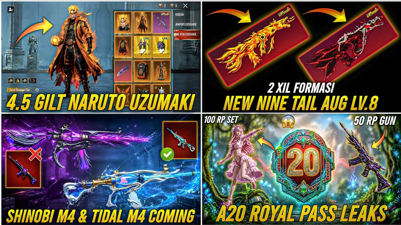 NARUTO ULTIMATE SET 4.5 | NEW NINE TAIL FURY AUG | M416 TIDAL SWITCH EFFECT | SHINOBI KAMI M4 RETURN