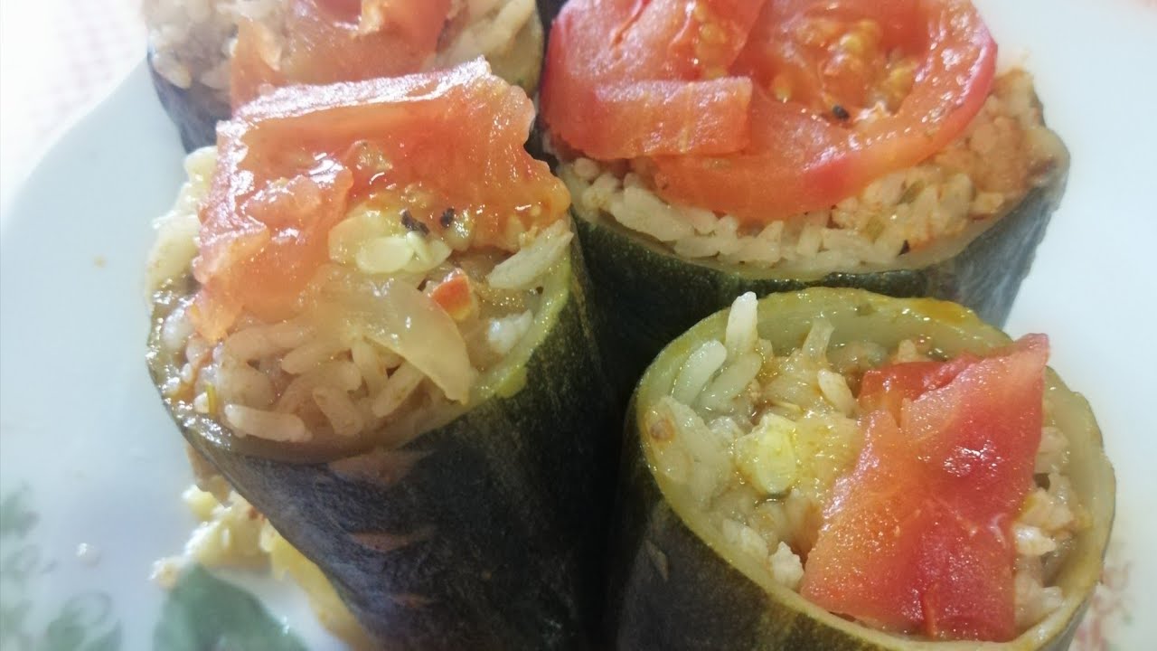 Zapallitos italianos en OLLA rellenos #calabacin #zucchini en olla #kousamahshi
